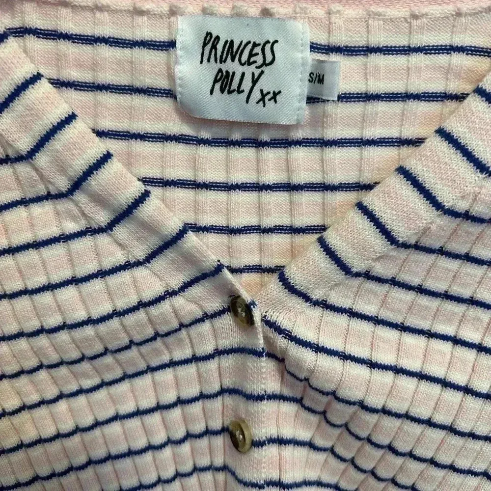 Princess Polly Striped Cropped Sweater Top Cardigan - Image 8