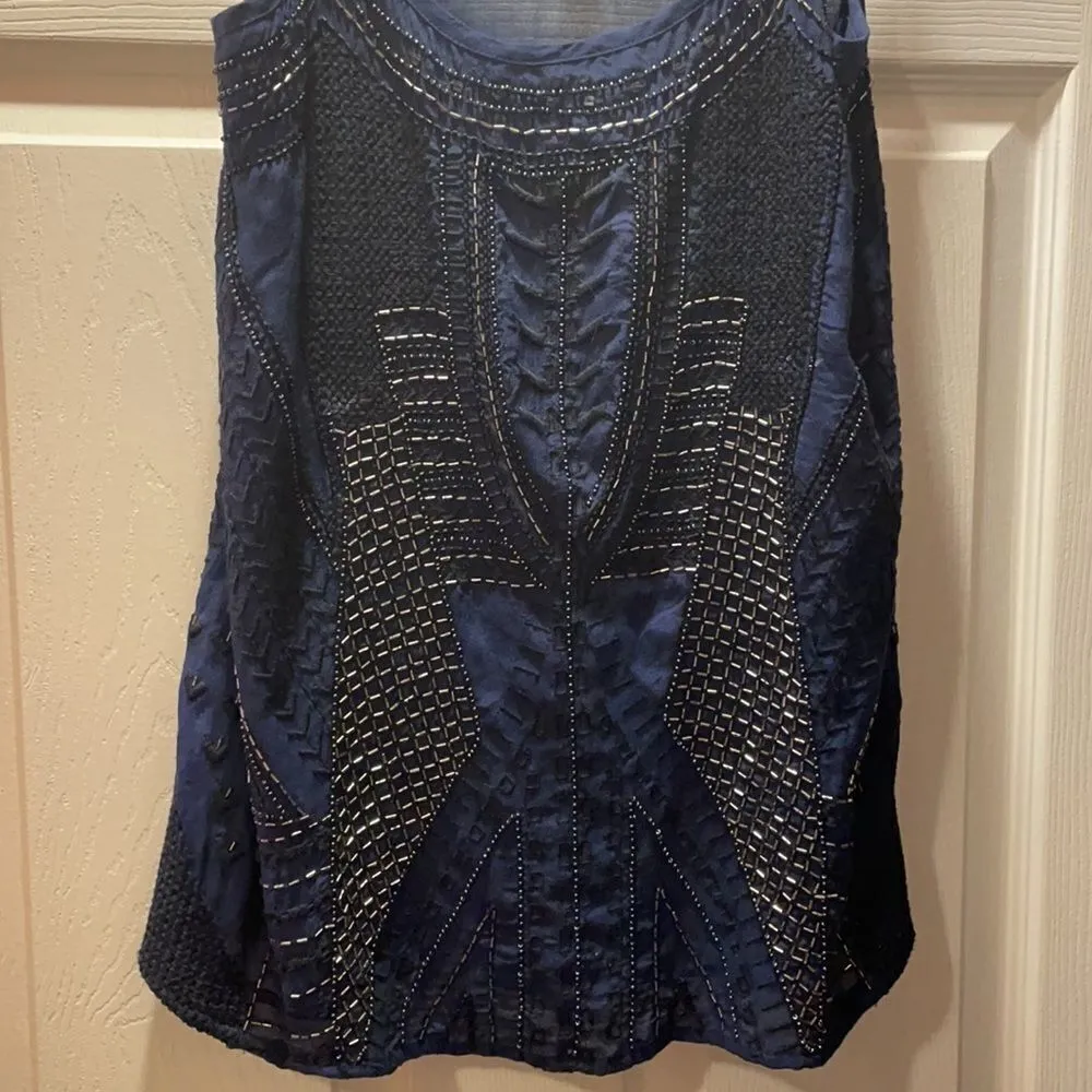 ✨Lucky Brand Navy Beaded tank top - Image 2