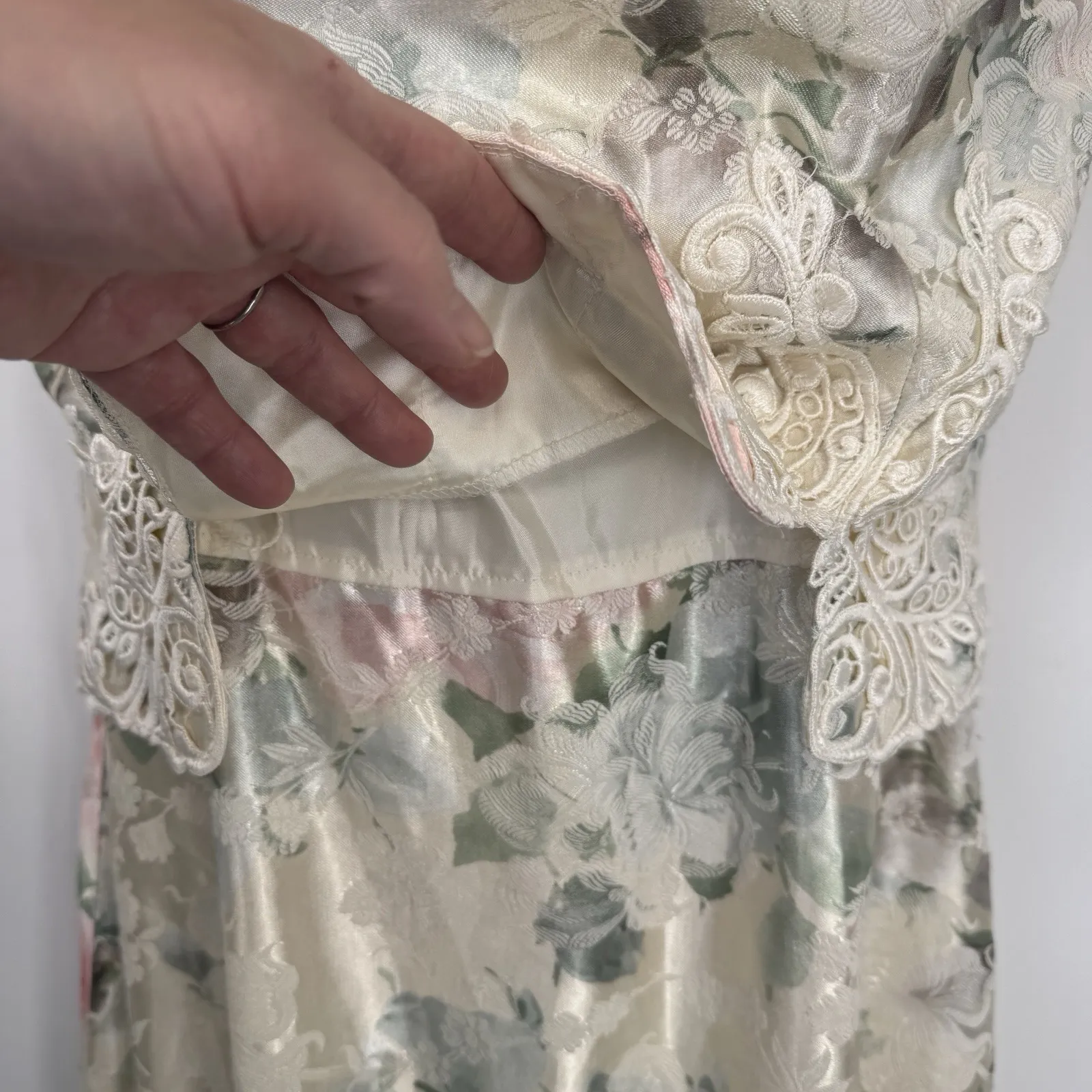 Vintage 80s Scott McClintock Dress Womens 8 White Floral - Image 6