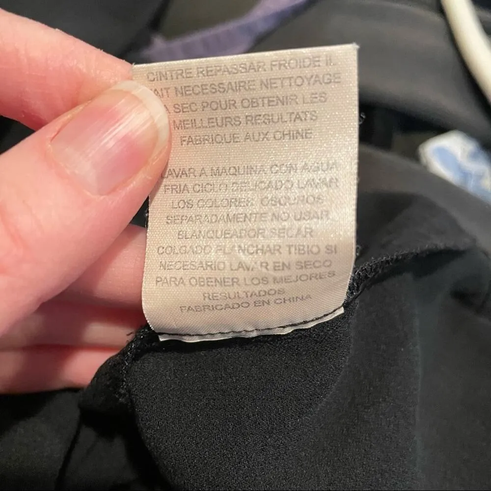 Garnet Hill Black Metallic A Line Mini Skirt Womens 8 Dark Academia Crepe Fall - Image 8