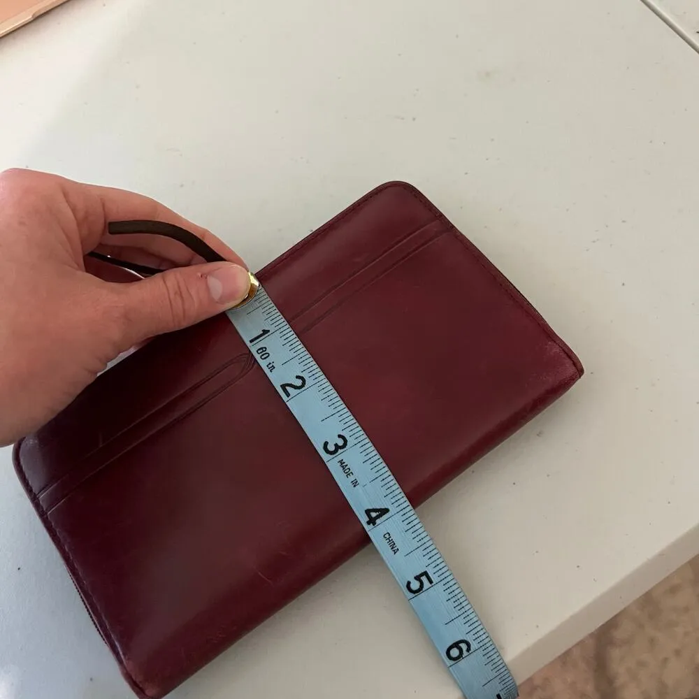 Red Top Grain Cowhide Genuine Leather Buxton Vintage Wallet - Image 9