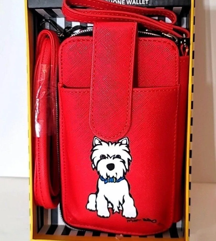 Marc Tetro Westie Red Crossbody Purse Cellphone Wallet Case NWT - Image 2