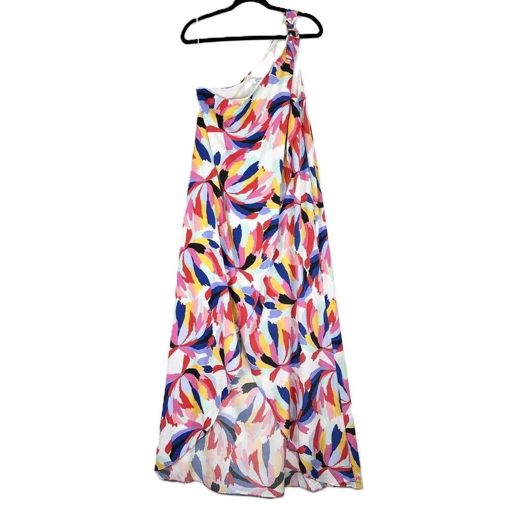 Sasha Maxi Dress Size 4 One Shoulder Abstract Artsy - Image 5