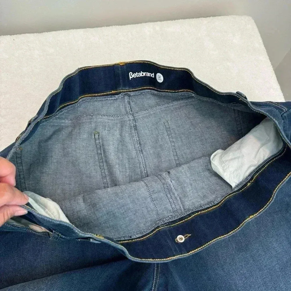 Betabrand Yoga‎ Denim Skinny Jeans Womens 3X Long Pull On Jeans - Image 5