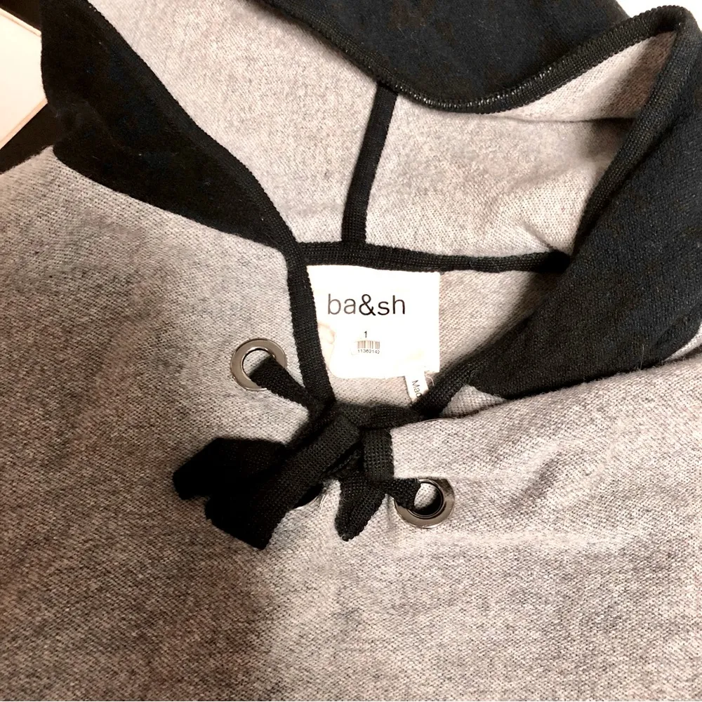 Lady Cape Colorblock Poncho Black Grey Lace Up Neckline Wool OSFM Western - Image 11