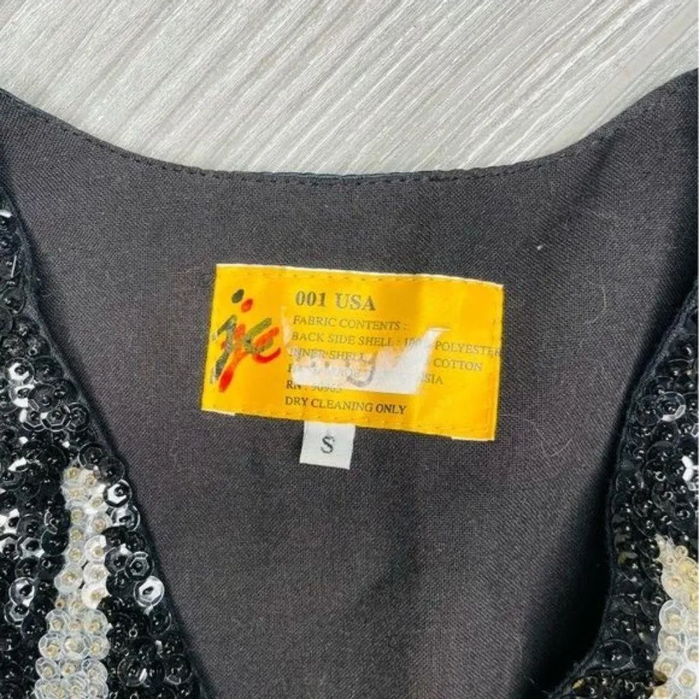 Vintage JC cheetah / leopard vest beaded and sequin top w/ adjustable back small Brown - Image 2