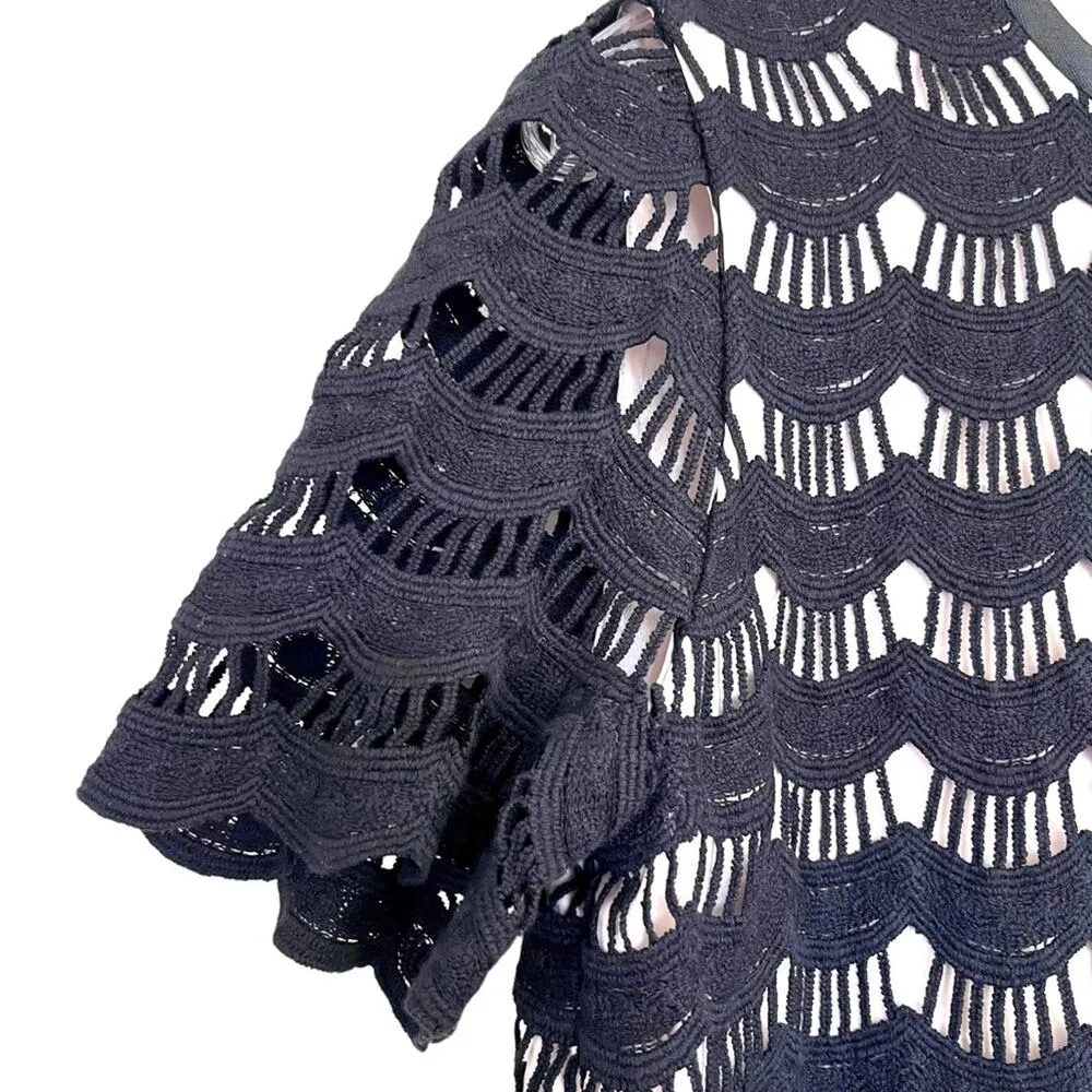 Kate Spade black cream scallop lace top size 10 - Image 5