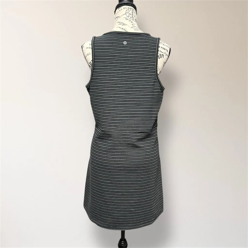 New Hi Tec S Black Gray Striped Knit Sleeveless Mini Dress Pocket‎ Active Gym - Image 4