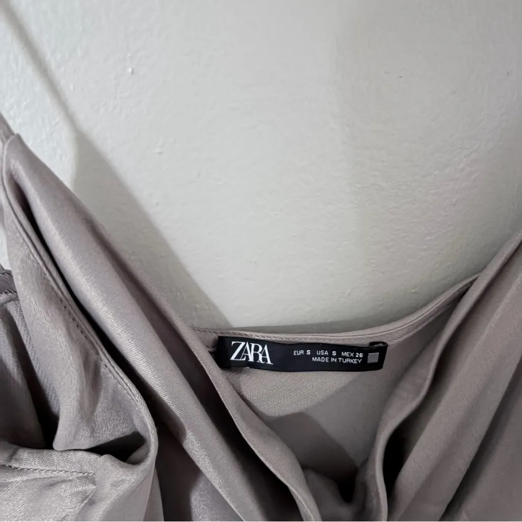 NWOT Zara Satin Rhinestone Strap Dress - Image 8