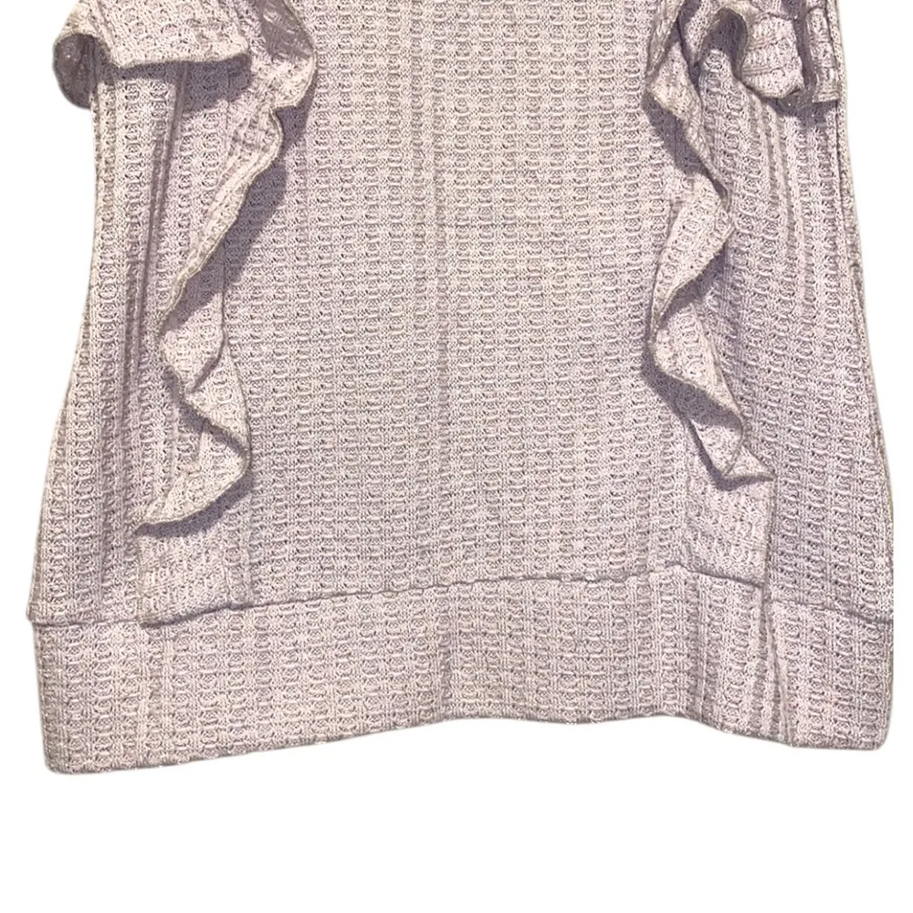 Chaser brand rose/lavender waffle knit soft ruffle top NWT sold at REVOLVE - Image 4