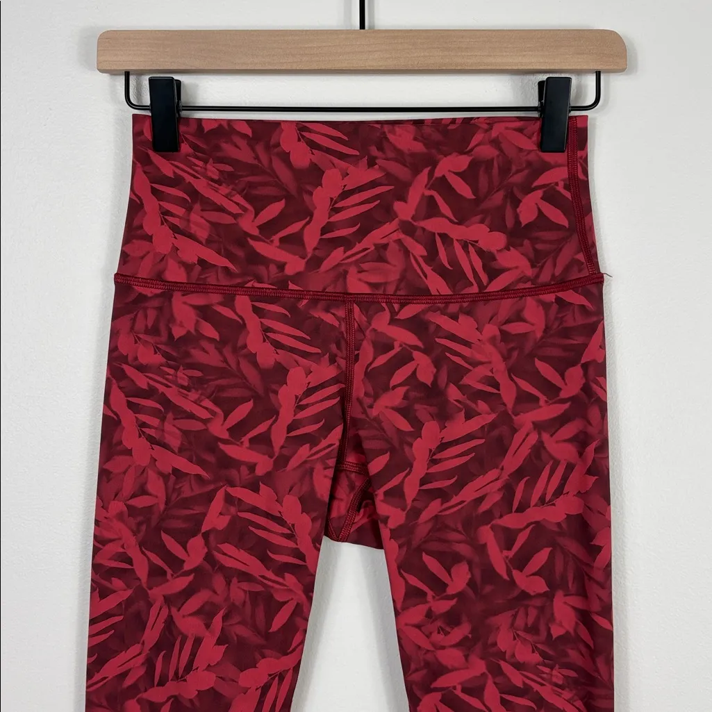 Lululemon Wunder Under High-Rise Tights Leggings 25" Spray Leaf Red Women’s 6 - Image 3