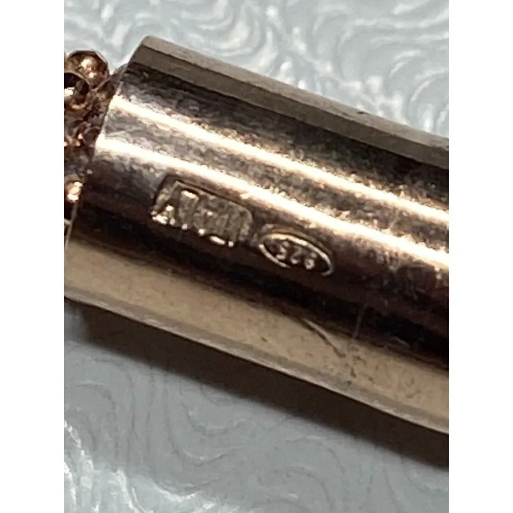 Two Italian Sterling Silver Beaded Rose Tone Popcorn Mesh‎ Magnetic Bracelets - Image 3