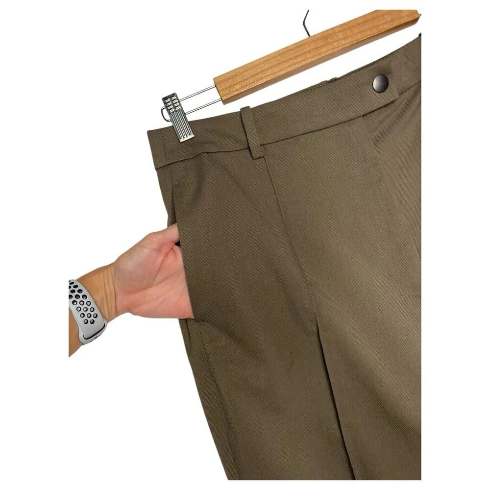 New H And M Pants Womens 12 High Rise Straight Dress Slacks Trousers Brown - Image 2