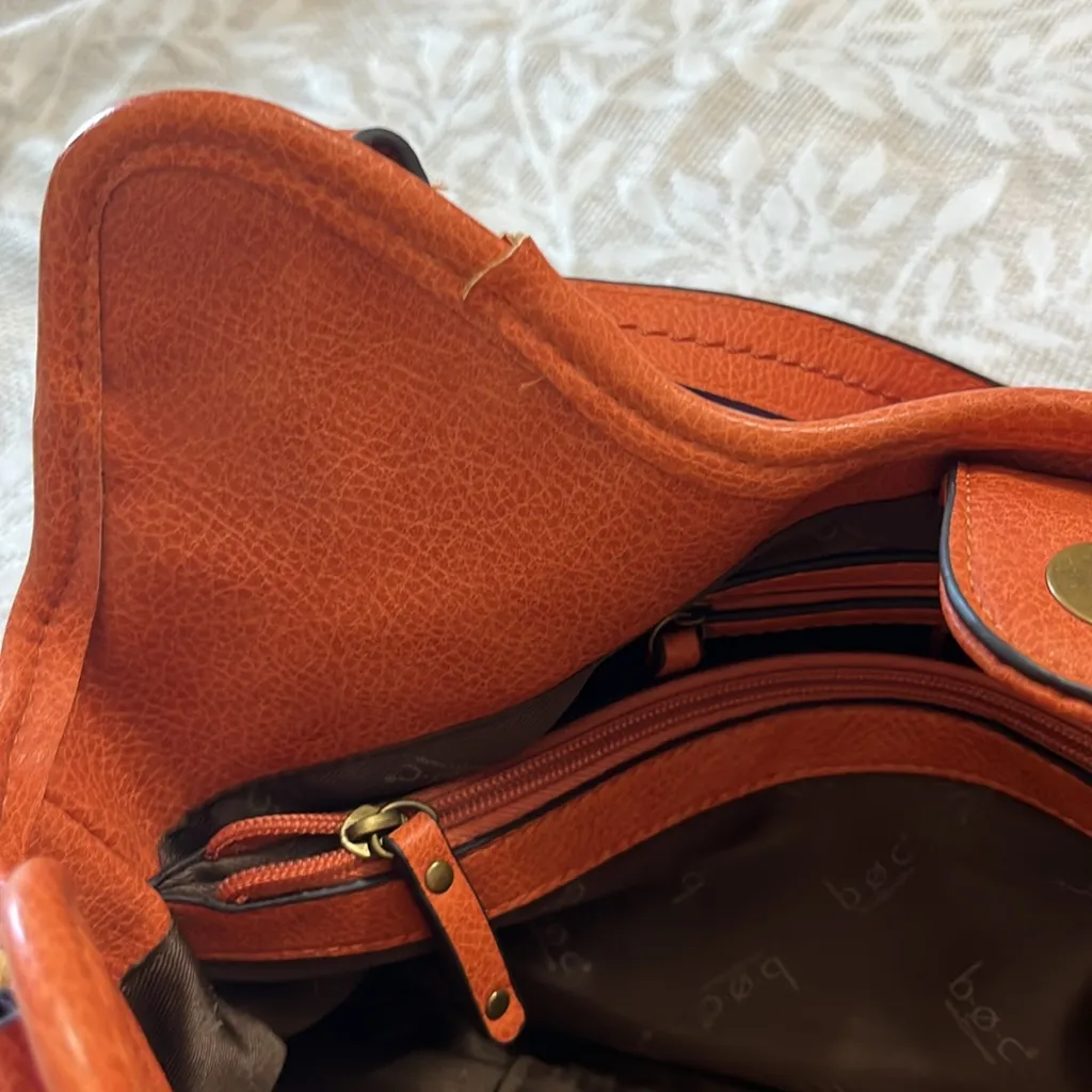 b•o•c Faux Leather Pink Yellow Orange Multicolor Handbag Purse‎ Shoulder Bag - Image 13