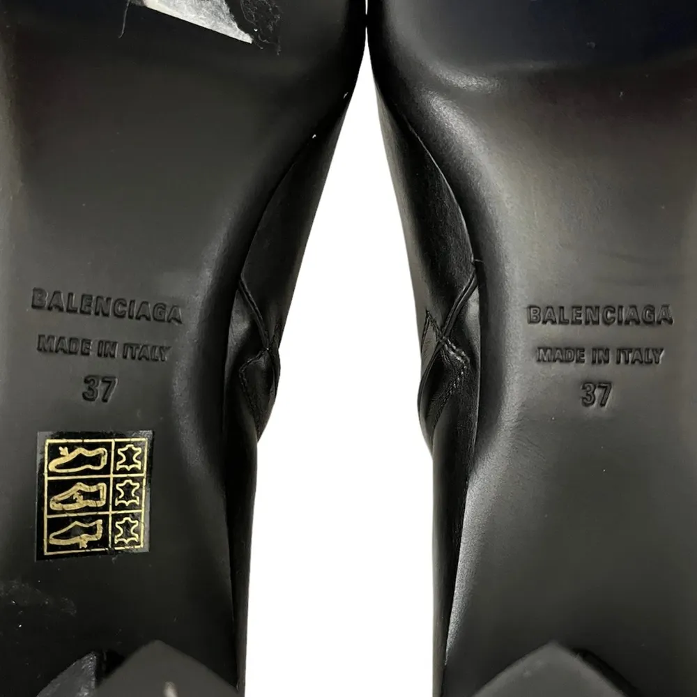 NEW Balenciaga Moon 60mm Square-Toe Ankle Booties size 37 Black - Image 9