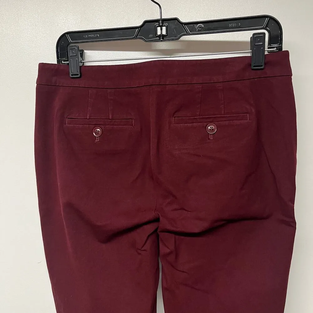 Talbots Women’s Chatham Cropped Tapered Cherry Red Wine Pants Size 8P Petite - Image 4