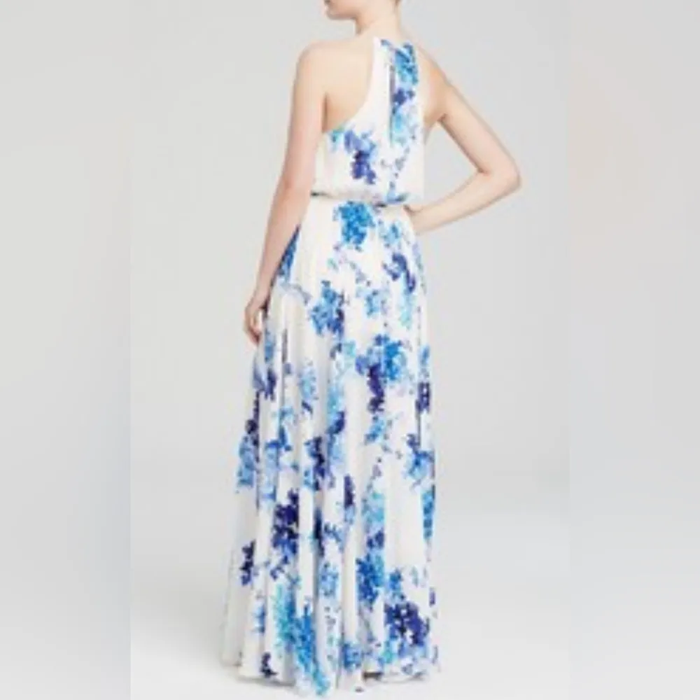 M elastic tie waist high slit lots of fabric halter tie - Image 2