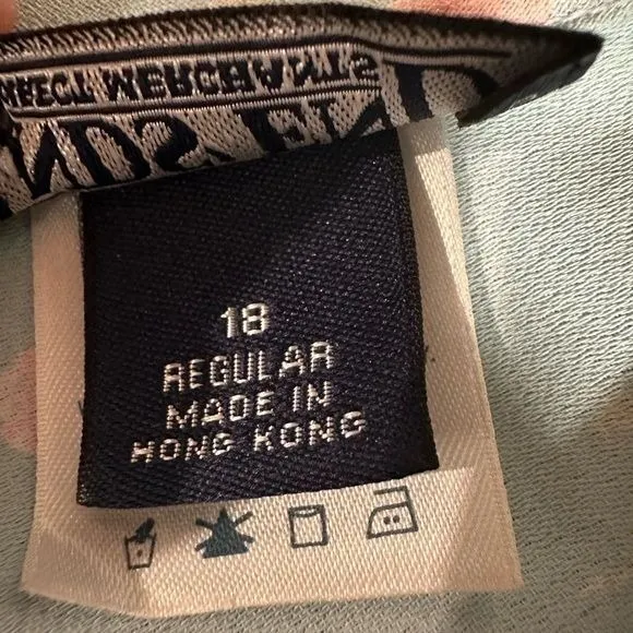 Lands' End Light Blue Pink Cottagecore Floral MIDI Dress‎ Size 18 - Image 8