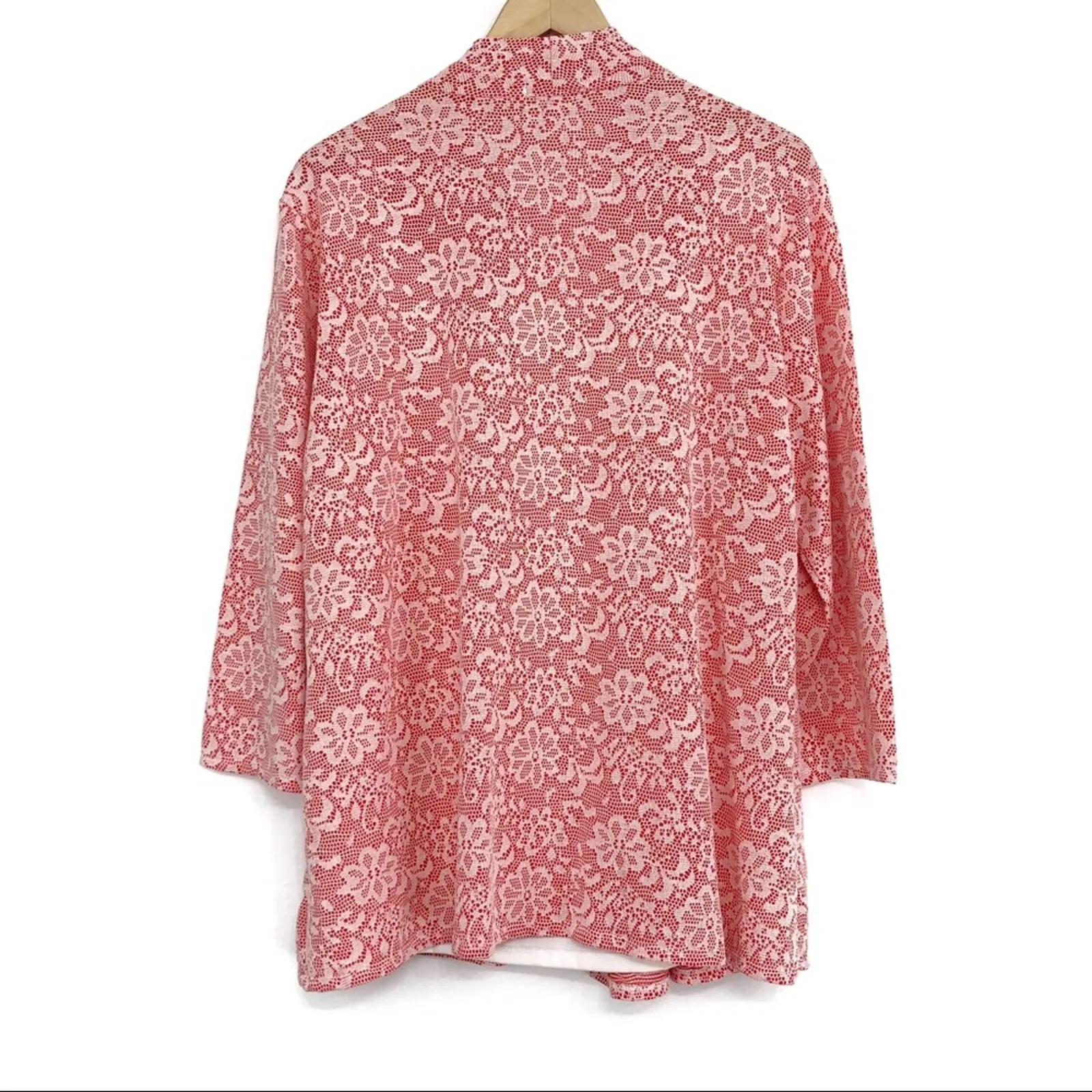 NWT NOTATIONS Cardigan Blouse Pink White XL - Image 8