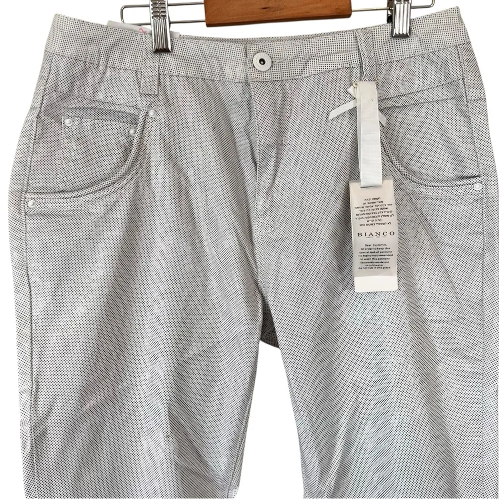 Bianco Blake Girlfriend Jeans in white silver snake print lurex Size 29 - Image 2