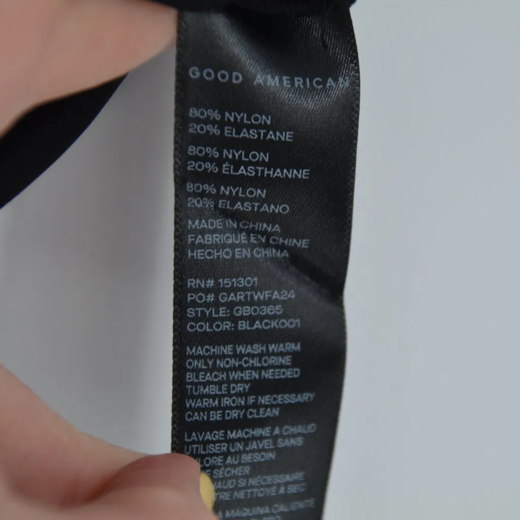 Good American Sculpting Crewneck Short Sleeve Scuba Bodysuit Tee Black Women's S - Image 6