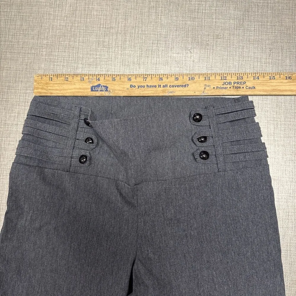 Vtg Valid Dress Pants Womens Gray Slacks Trousers Flared Low Rise Y2K 2000s 11 Size undefined - Image 6