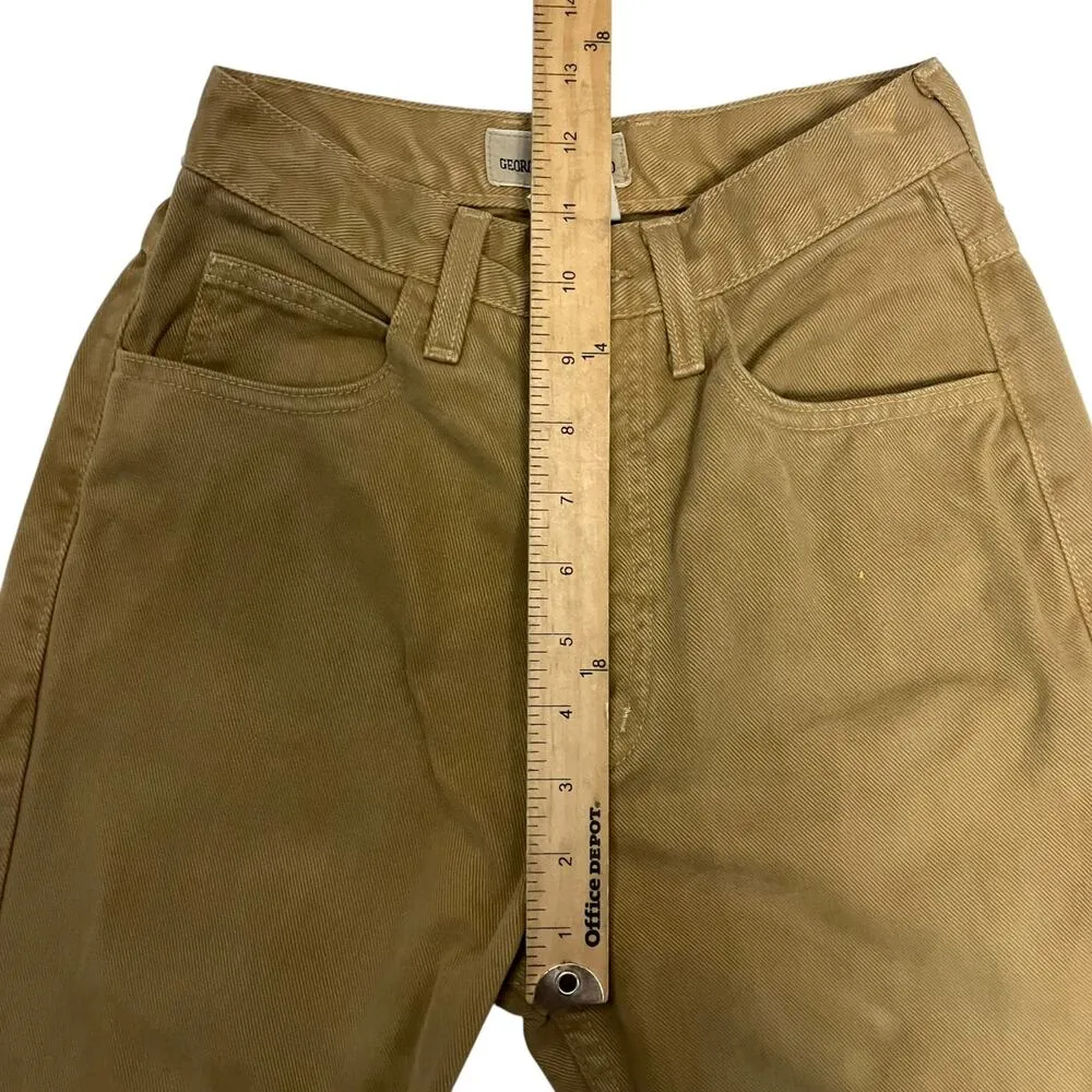 Vintage Guess by Georges Marciano Women's Tan Straight Leg Cropped Pants Size 26 - Image 9