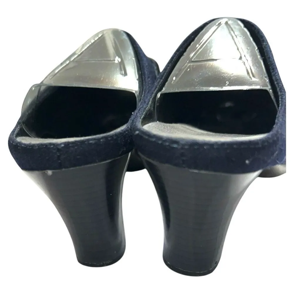 Aerosols cute new dark denim blue slip on mules - Image 5