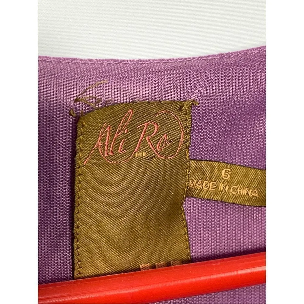 Ali Ro Women's Sleeveless Lined Elastic Waist Draped Ruched Dress Purple Size 6 - Image 2