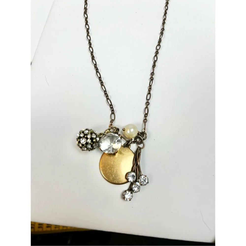 J.Crew golden long chain necklace with charm pendants Gold - Image 6