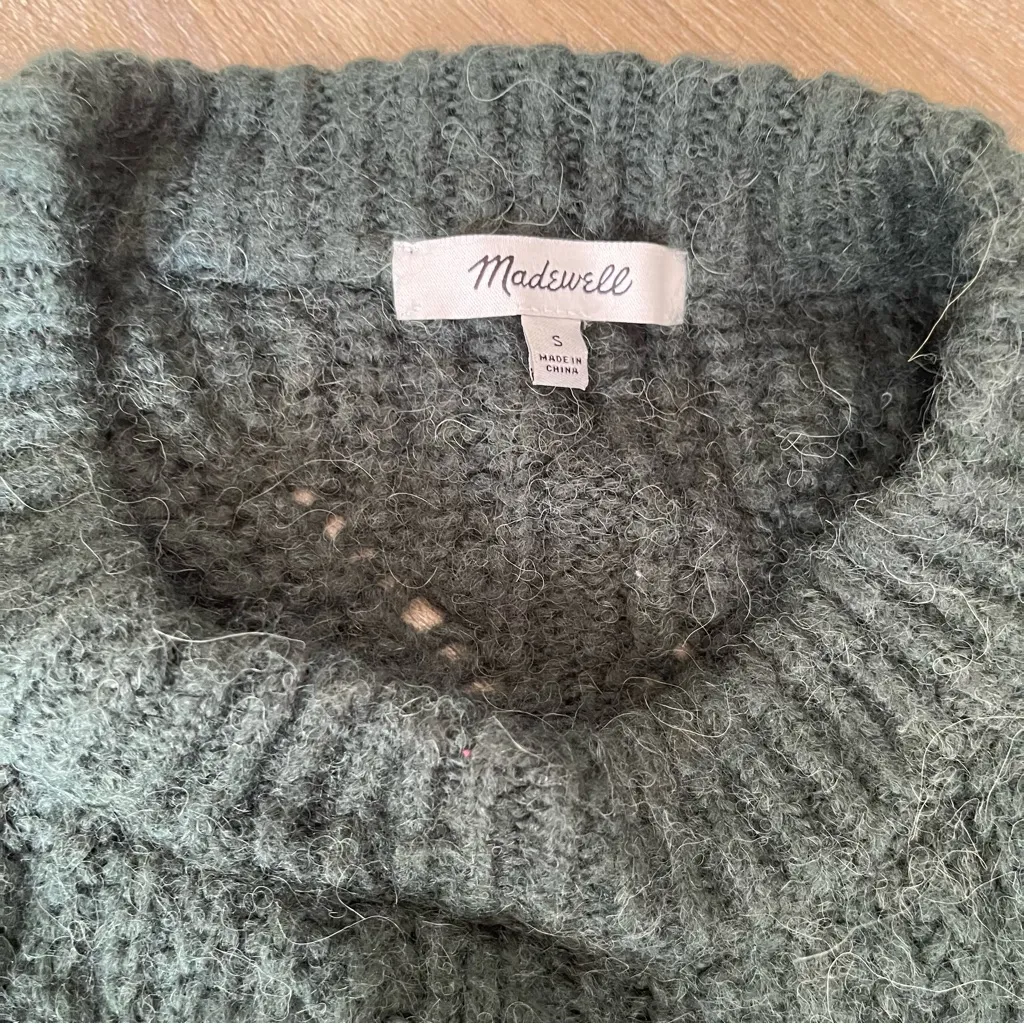 Madewell Forest Green Open Knit Sweater - Image 3