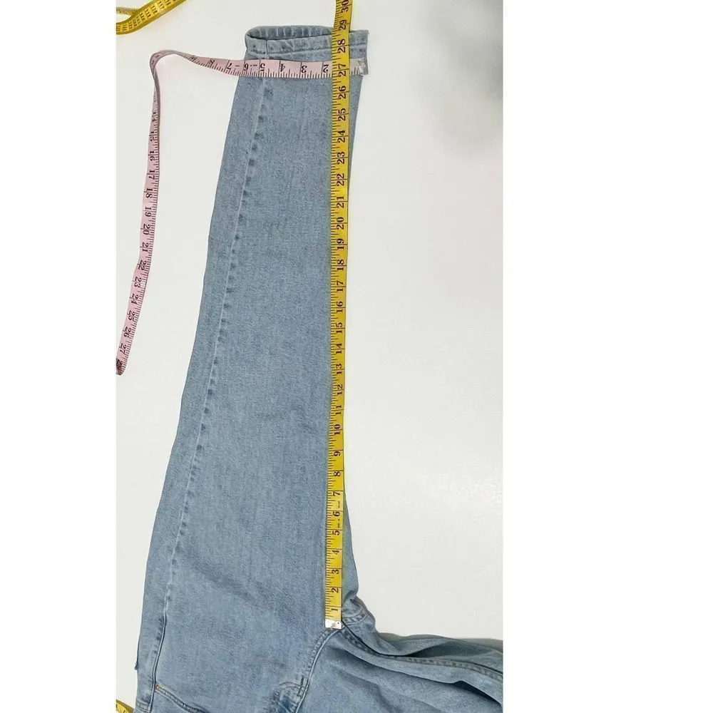 Topshop Premium Mom Jeans High‎ Rise High Waisted Light Wash Denim Blue 32 x 32 - Image 7