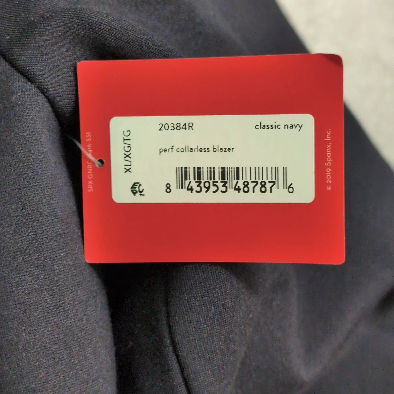 NWT Spanx Perfect Collarless Blazer Classic Navy Blue Size XL - Image 7