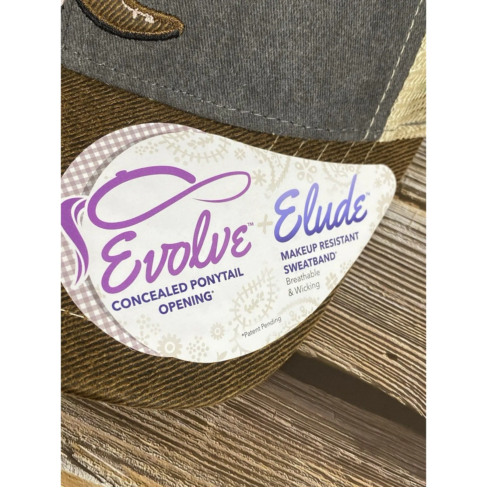 NWT Infinity Her Cowgirl Boot Southwestern Women Snapback OS Brown Gray Mesh Cap - Image 7