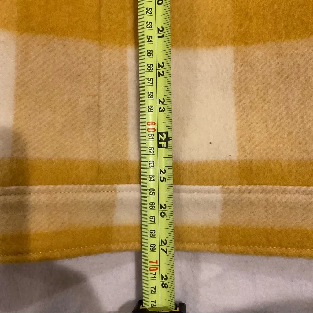 NWOT Sezane Alda plaid coat yellow tiles check oversize look SZ40 US8  bust48 in - Image 7