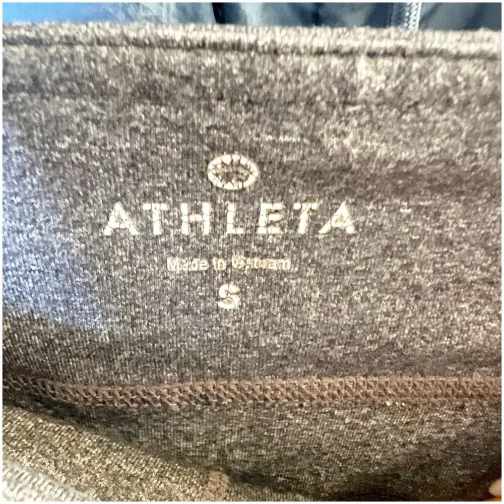 Athleta Cropped Bootcut Pants Pull On Size Small Gray Yoga Running Athleisure - Image 3