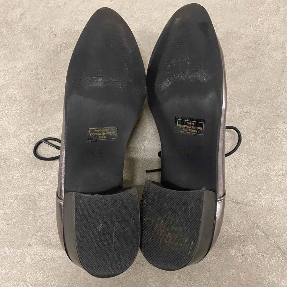 Rue 21 etc! Metallic Loafers Shoes Women's Sz S 6/7 - Image 4