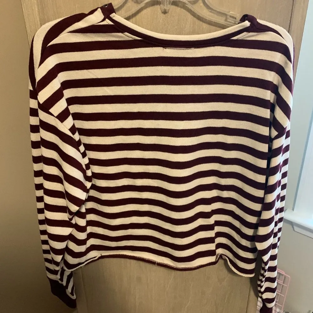 Forever 21 Striped Crop Shirt - Image 2