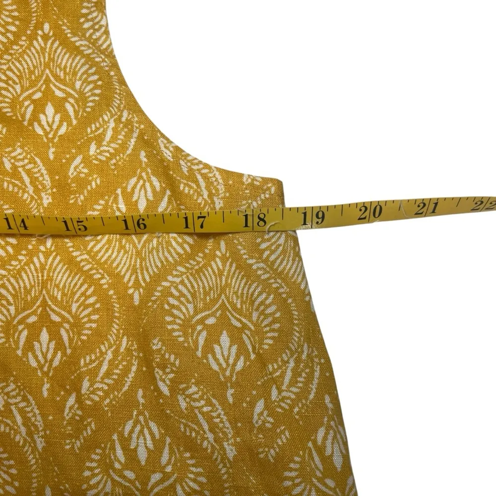 Sigrid Olsen Mustard Yellow Linen Sleeveless Dress Medium Vacation Beach Summer - Image 6