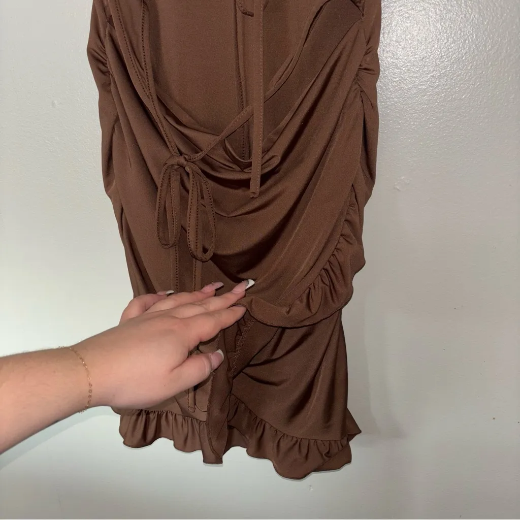 SHEIN Brown Midi Dress - Image 3