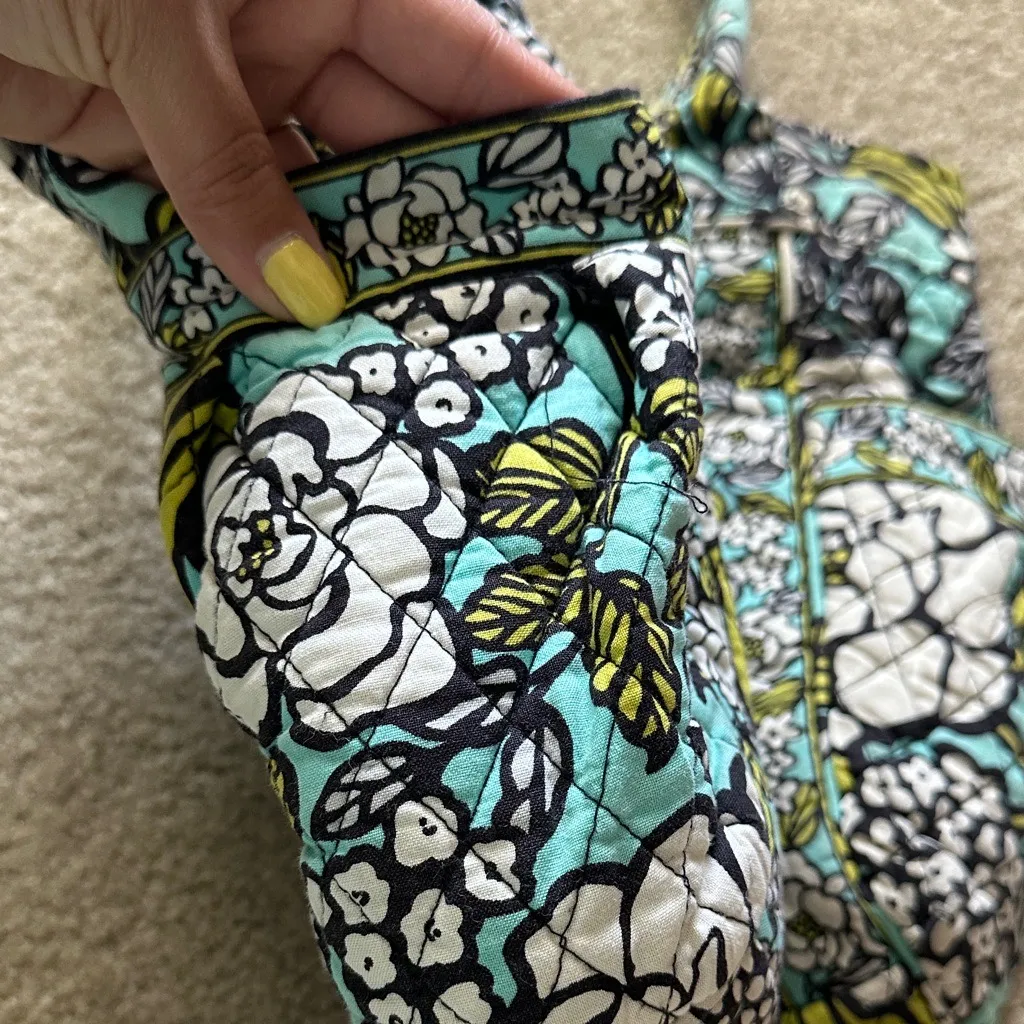 Vera Bradley Blue and Yellow Floral Tote Back To School College Travel Work Bag - Image 5