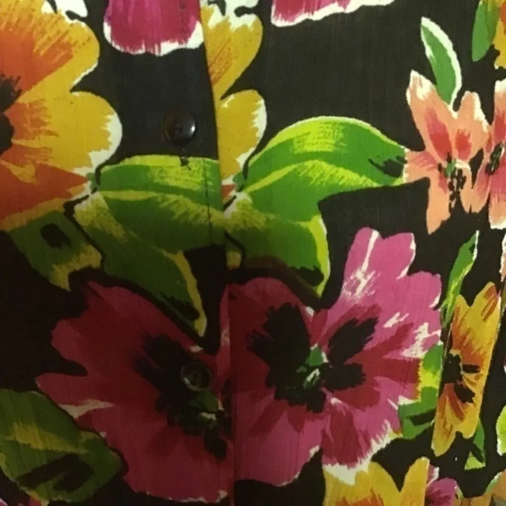 Vintage 80s bright floral oversized top Size L - Image 3