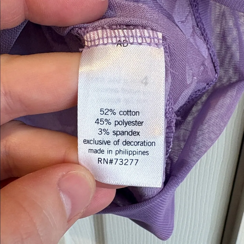 EVRI | NWT Lacy Lilac Purple Floral tee T - Image 4
