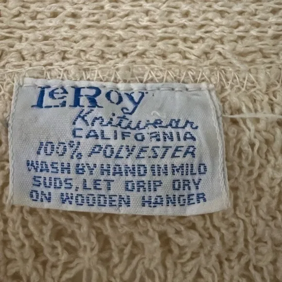 VINTAGE LeRoy Butter cream Cardigan Size small see‎ measurements - Image 6