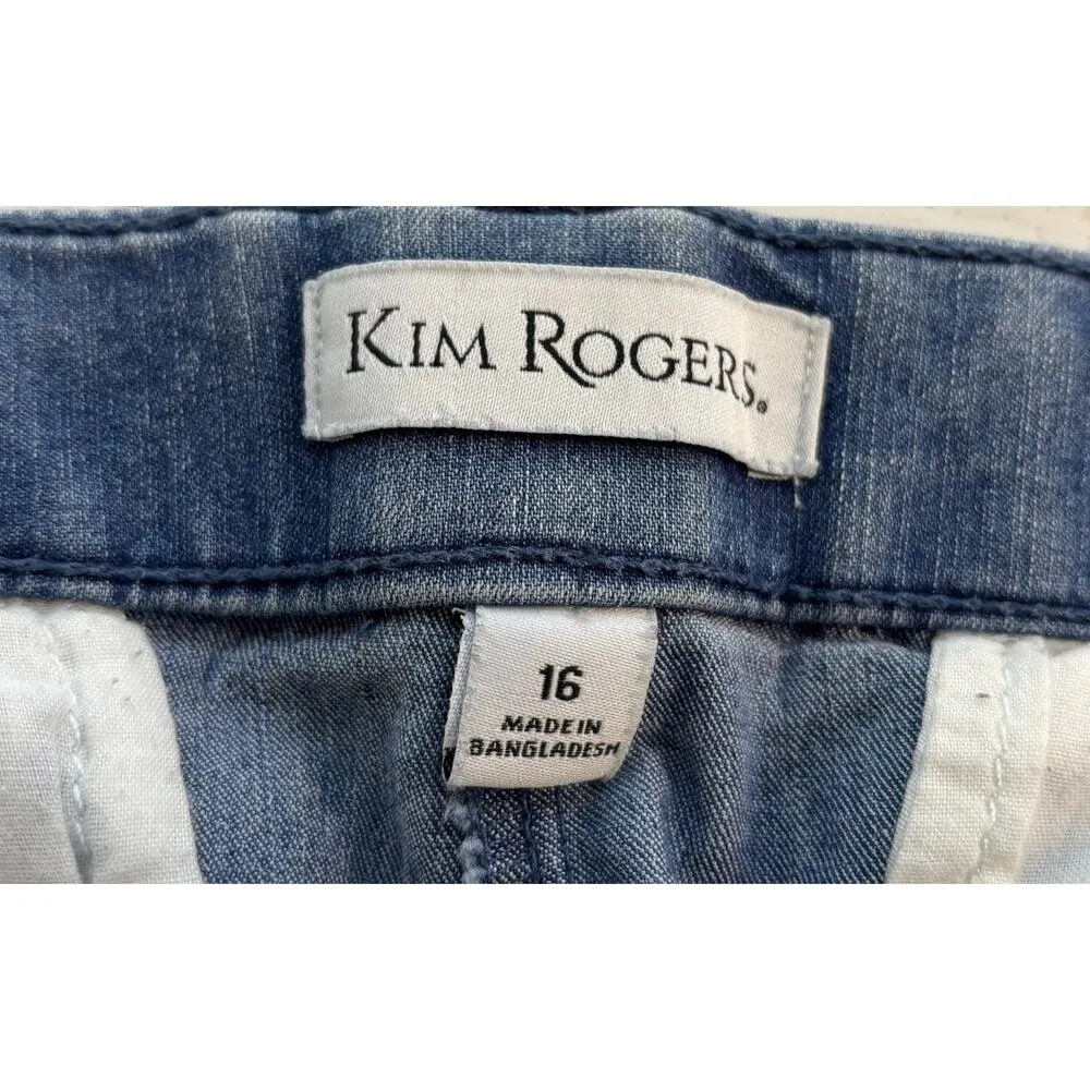 Kim Rogers Women's Blue Denim Bermuda Shorts Size 16 - Image 3