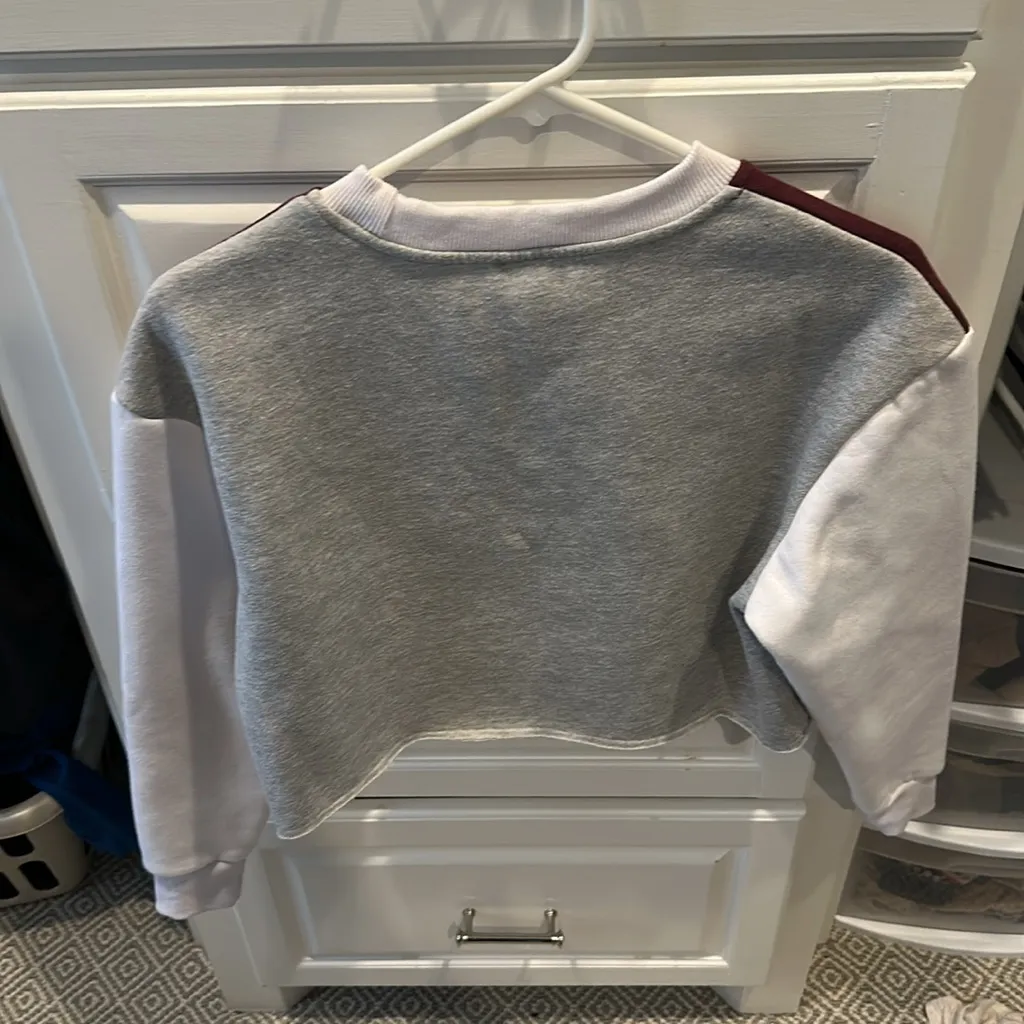 Mississippi State University MSU State XS cropped fleeced sweatshirt White - Image 4