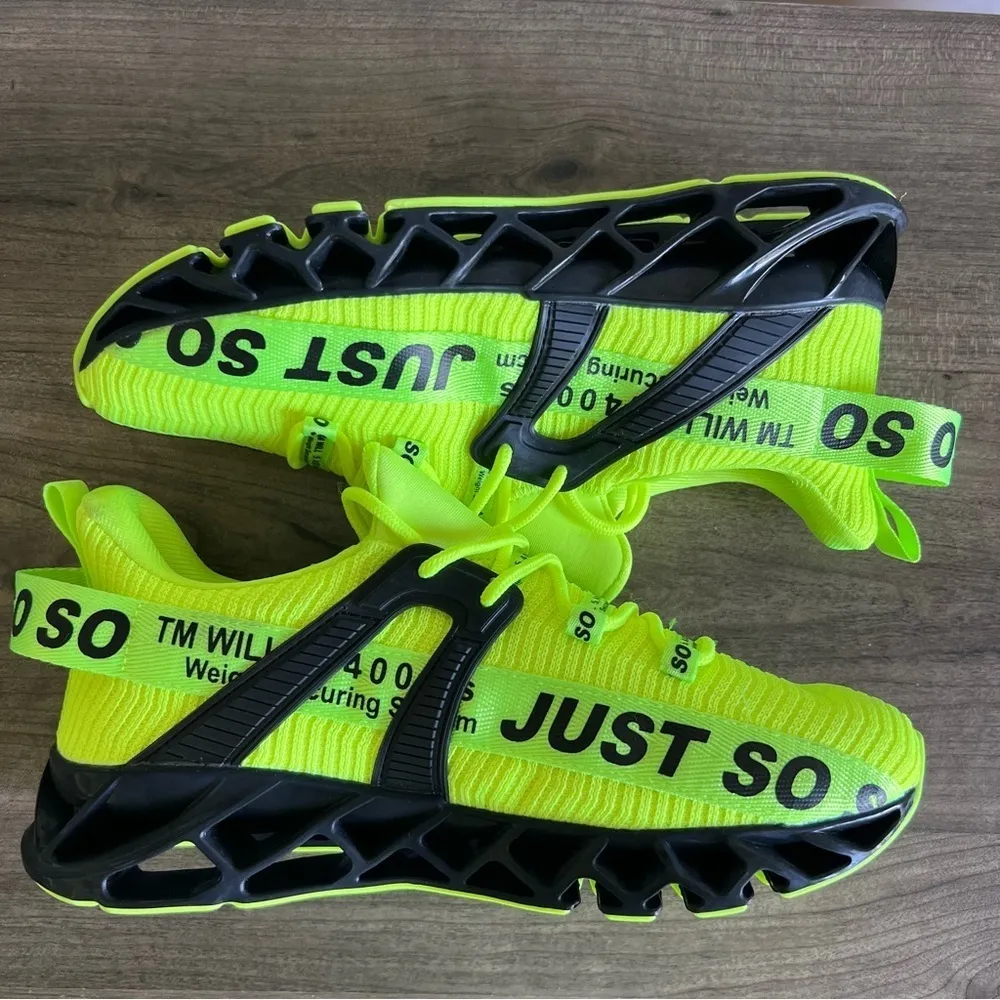 JUST SO SO Unisex Neon Yellow Shoe Size 41 aka Men’s 8 or 9.5 Women’s #799 - Image 2