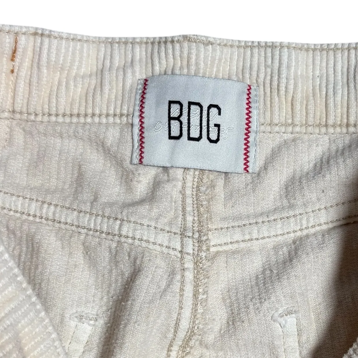 BDG Corduroy High and Wide Corduroy Pants Cream High Rise Women's Size 29‎ - Image 9
