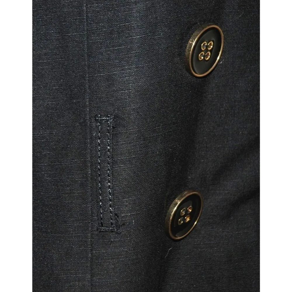 Signature by Larry Levine Ladies Black Linen Blend Jacket Size 8 Button Up - Image 6