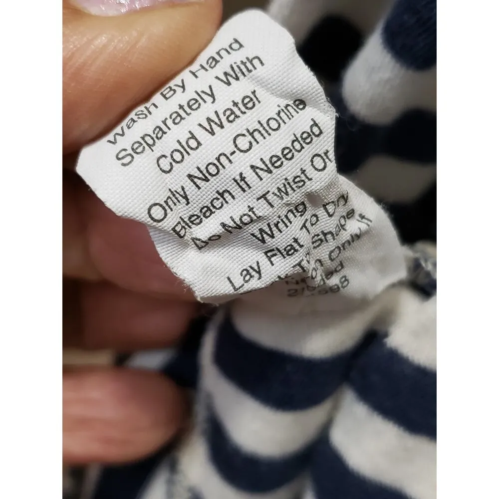 CAbi Blouse Top Womens XL Blue Striped High Low Long Sleeve Round Neck Pullover - Image 7